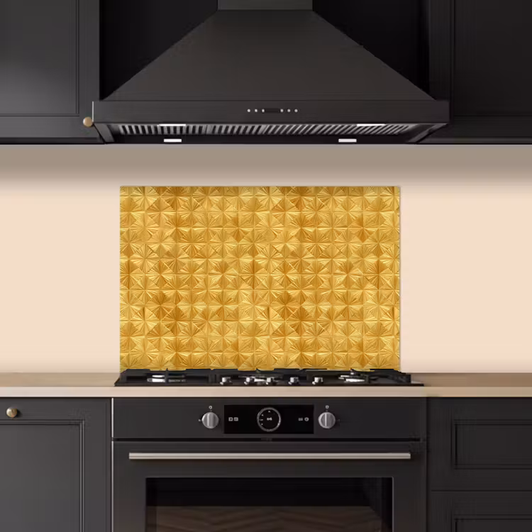 Tegels - Geometrisch - Reliëf - Goud keuken achterwand spatscherm klein 900 -sfeer1