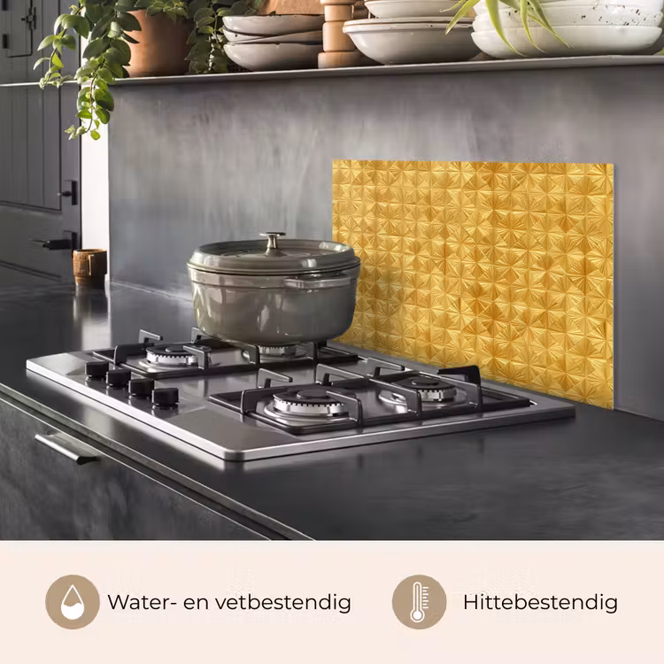 Tegels - Geometrisch - Reliëf - Goud keuken achterwand spatscherm klein 900 -usp_NL