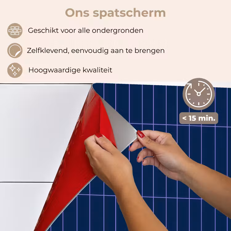 Tegels - Langwerpig - Blauw keuken achterwand spatscherm klein 900 -spatscherm_NL