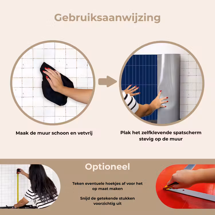 Tegels - Langwerpig - Blauw keuken achterwand spatscherm klein 900 -gebruiksaanwijzing_NL