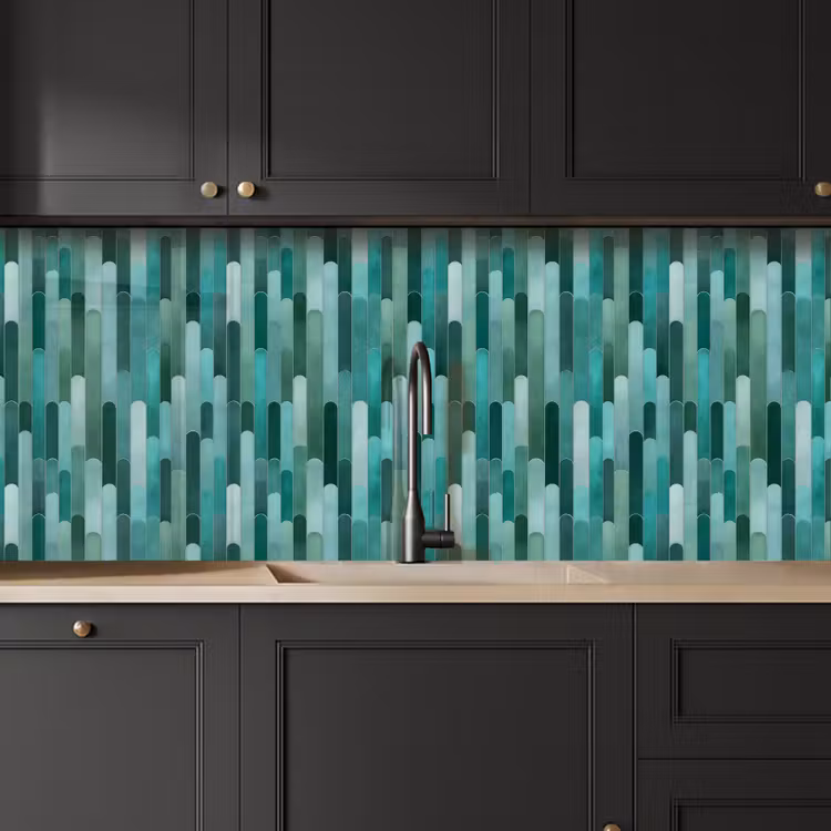 Tegels - Langwerpig - Turquoise keuken achterwand 2 middel 871 -sfeer1