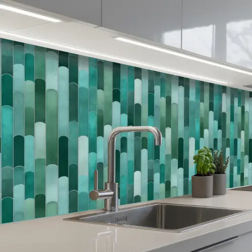 Tegels - Langwerpig - Turquoise keuken achterwand 2 middel 871 -3d_schuin