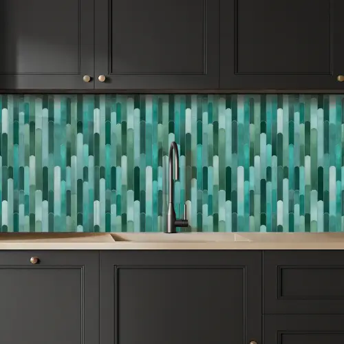 Tegels - Langwerpig - Turquoise keuken achterwand 2 middel 871 -sfeer1
