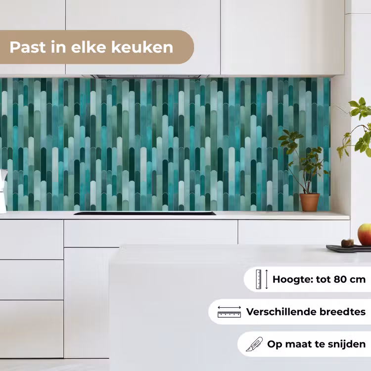 Tegels - Langwerpig - Turquoise keuken achterwand 2 middel 871 -sfeer4_NL