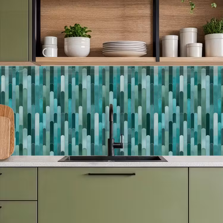 Tegels - Langwerpig - Turquoise keuken achterwand 2 middel 871 -sfeer3