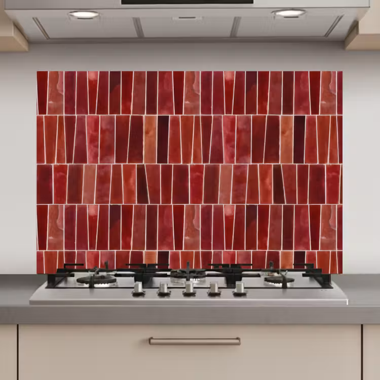 Tegels - Modern - Structuur - Dieprood keuken achterwand spatscherm klein 900 -3d_website