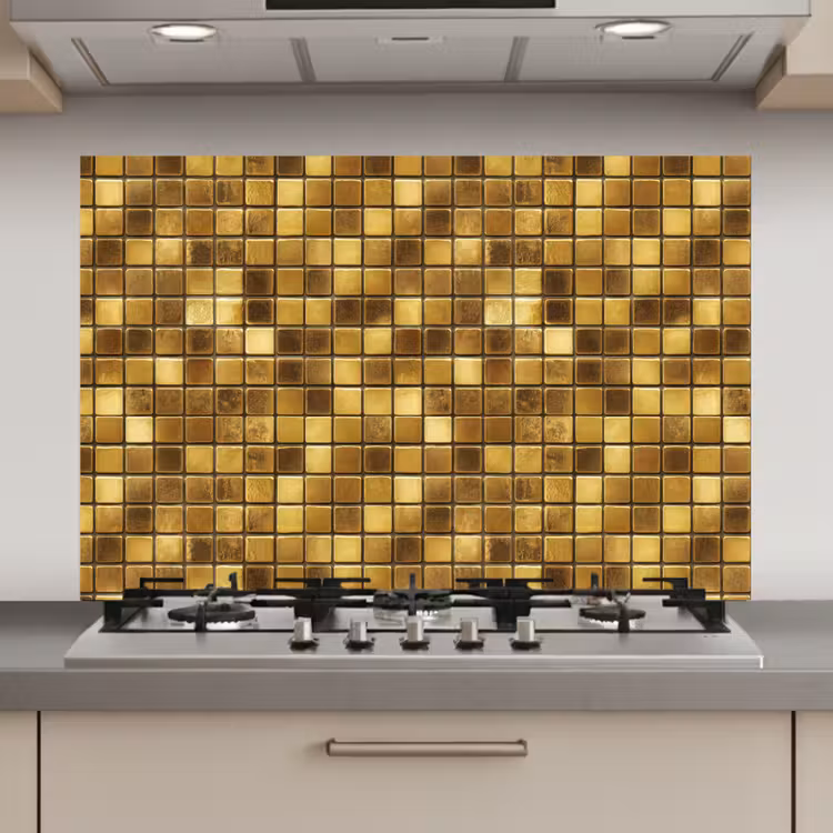 Tegels - Mozaïek - Luxe - Warm Goud keuken achterwand spatscherm klein 900 -3d_website