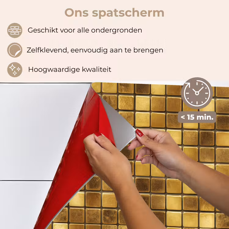 Tegels - Mozaïek - Luxe - Warm Goud keuken achterwand spatscherm klein 900 -spatscherm_NL