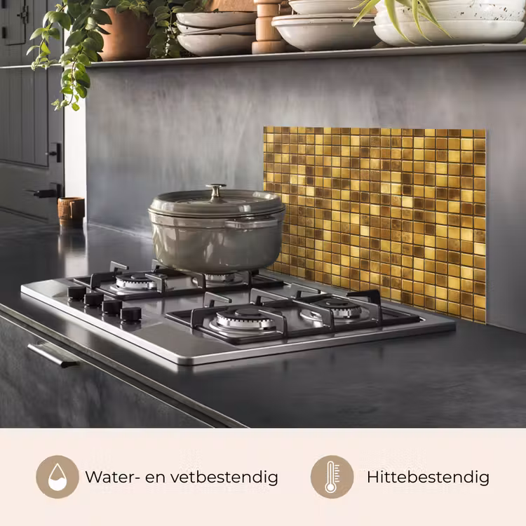 Tegels - Mozaïek - Luxe - Warm Goud keuken achterwand spatscherm klein 900 -usp_NL