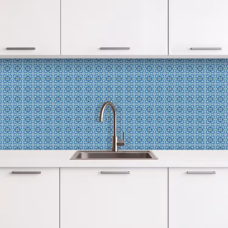 Tegels - Mozaïek - Turquoise - Blauw keuken achterwand 2 middel 871 -3d