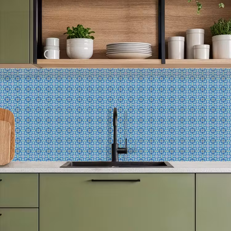 Tegels - Mozaïek - Turquoise - Blauw keuken achterwand 2 middel 871 -sfeer3