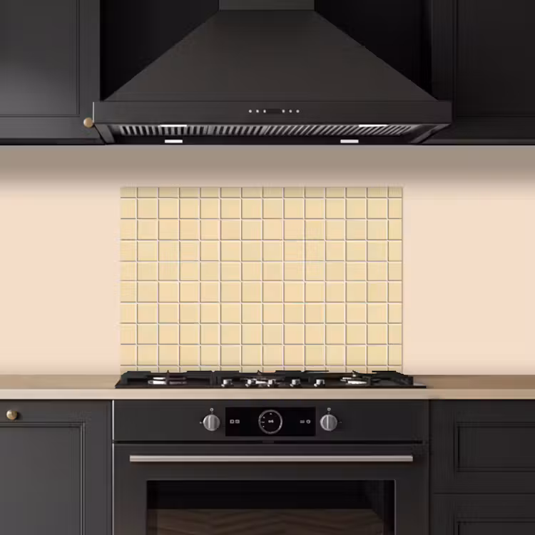 Tegels - Patroon - Crème keuken achterwand spatscherm klein 900 -sfeer1