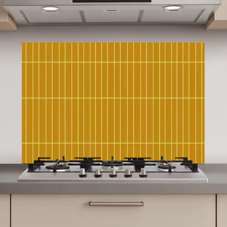 Tegels - Verticaal - Mosterdgeel keuken achterwand spatscherm klein 900 -3d_website
