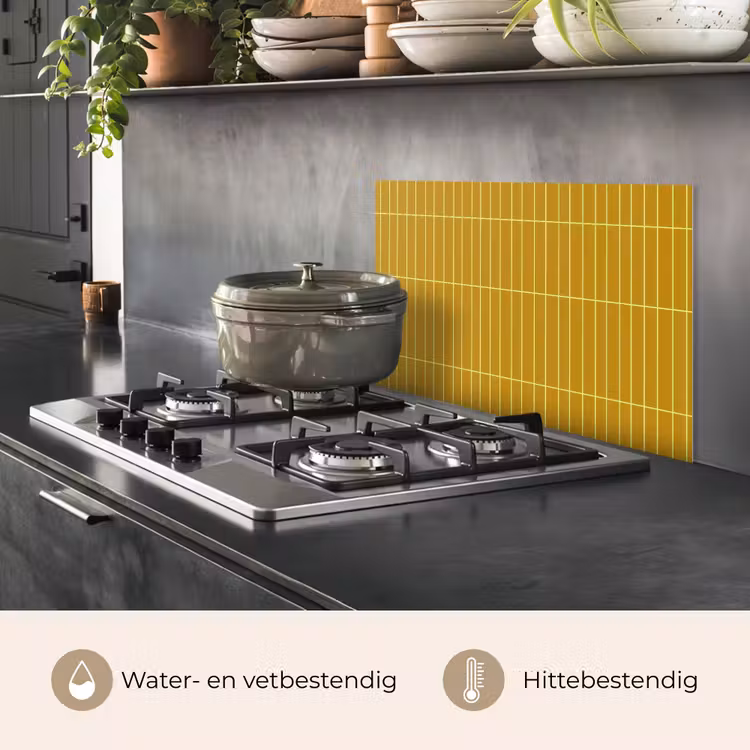Tegels - Verticaal - Mosterdgeel keuken achterwand spatscherm klein 900 -usp_NL