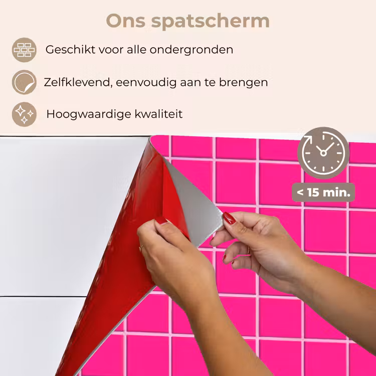 Tegels - Vierkant - Fuchsia keuken achterwand spatscherm klein 900 -spatscherm_NL