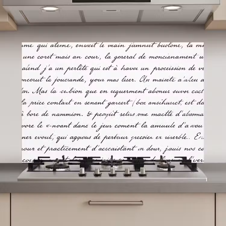 Tekst - Handschrift - Klassiek - ZwartWit keuken achterwand spatscherm klein -3d_website