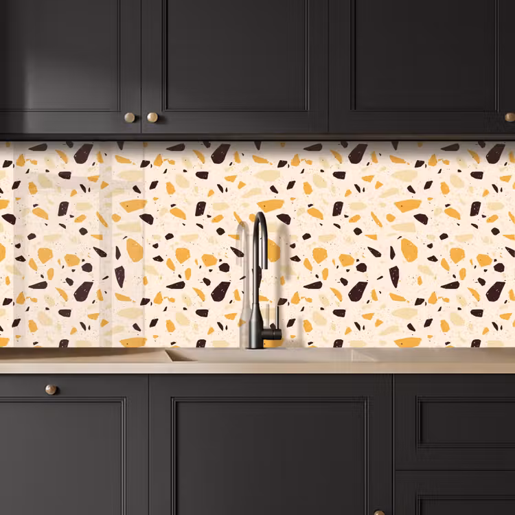 Terrazzo - Patroon - Geel - keuken achterwand 2 middel 871 -sfeer1