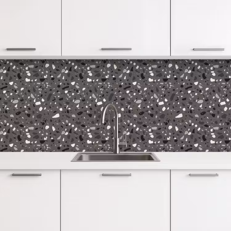 Terrazzo - Patroon - Grijs keuken achterwand 2 middel 871 -3d