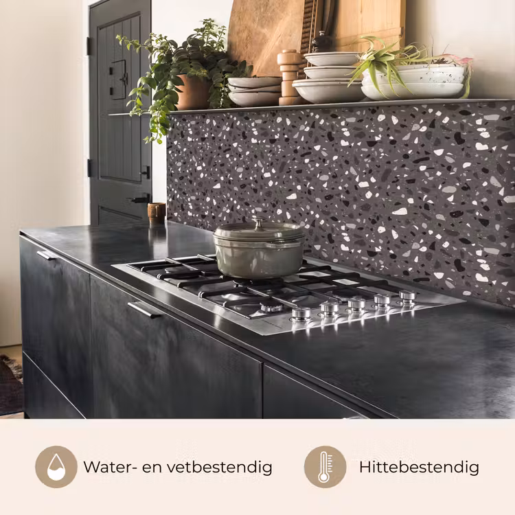 Terrazzo - Patroon - Grijs keuken achterwand 2 middel 871 -usp_NL