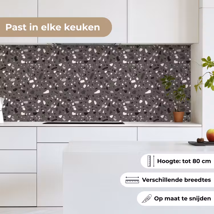 Terrazzo - Patroon - Grijs keuken achterwand 2 middel 871 -sfeer4_NL