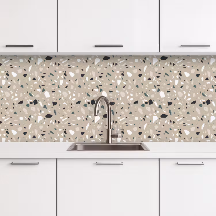 Terrazzo - Patroon - Groen keuken achterwand 2 middel 871 -3d