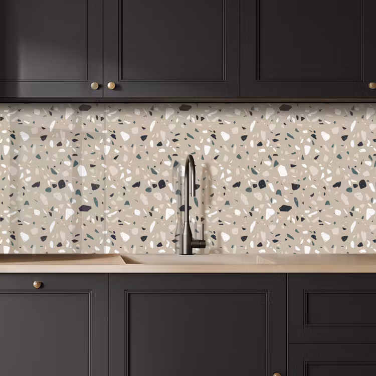 Terrazzo - Patroon - Groen keuken achterwand 2 middel 871 -sfeer1