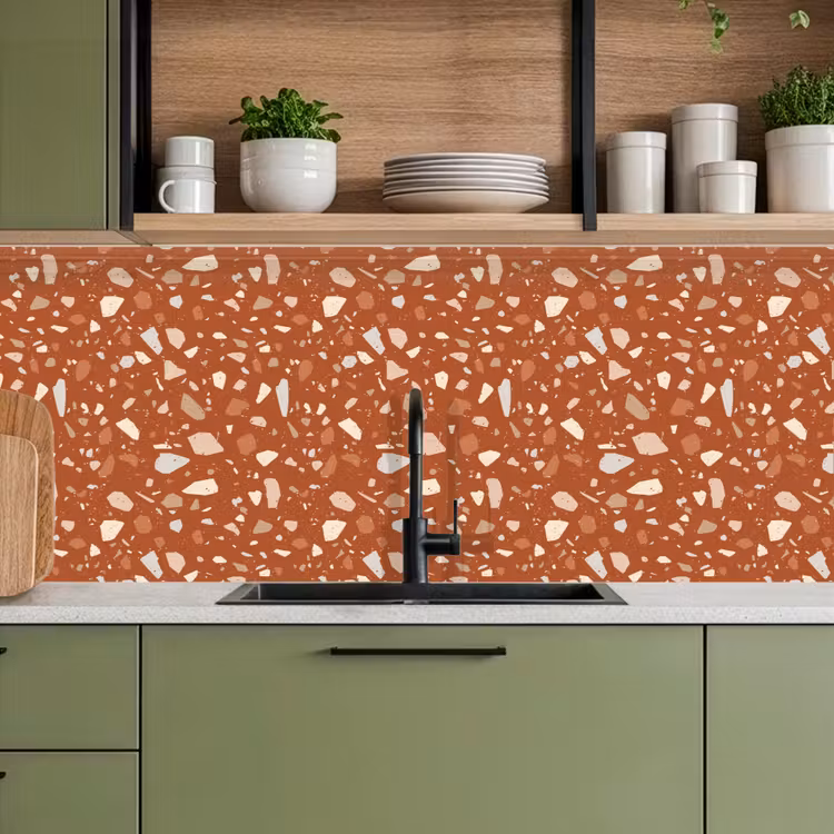 Terrazzo - Patroon - Klei keuken achterwand 2 middel 871 -sfeer3