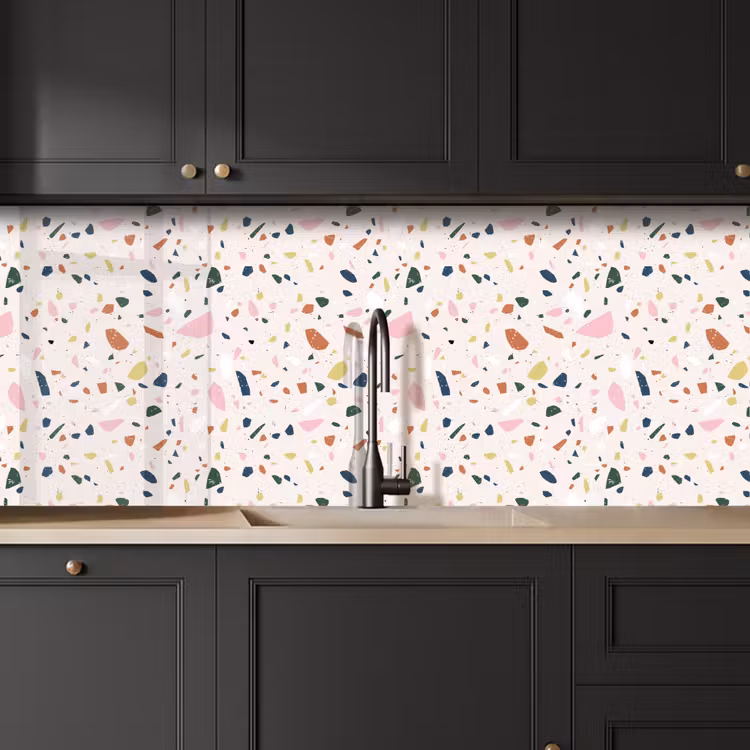 Terrazzo - Patroon - Kleurrijk keuken achterwand 2 middel 871 -sfeer1