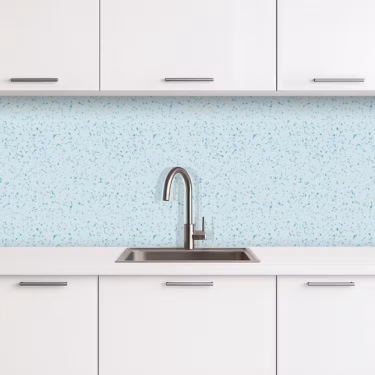 Terrazzo - Patroon - Kleurrijk - Baby Blauw keuken achterwand 2 middel 871 -3d