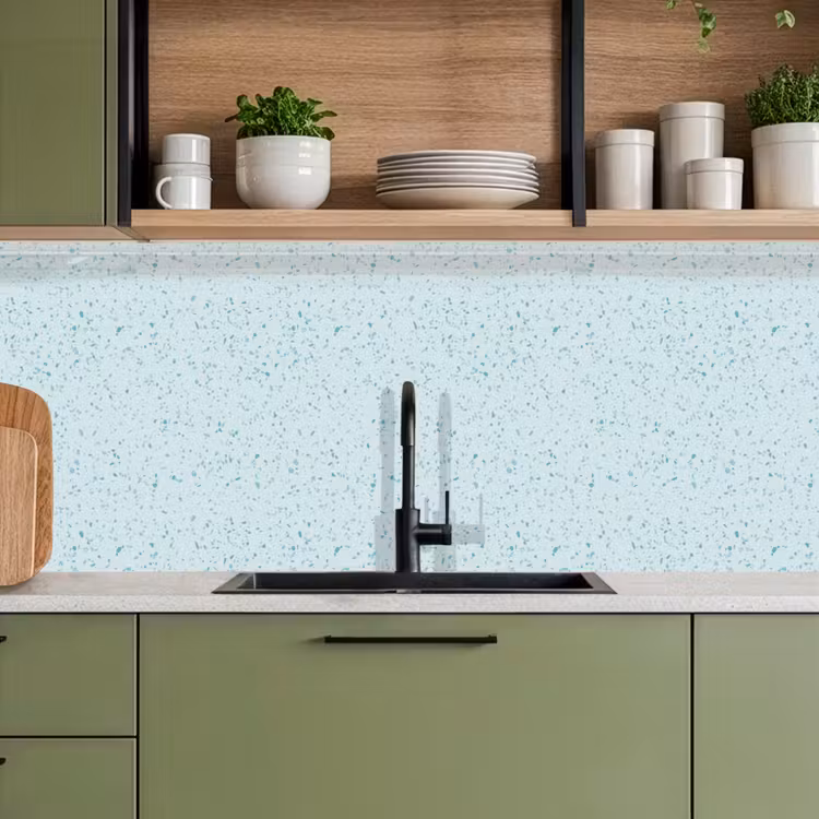 Terrazzo - Patroon - Kleurrijk - Baby Blauw keuken achterwand 2 middel 871 -sfeer3