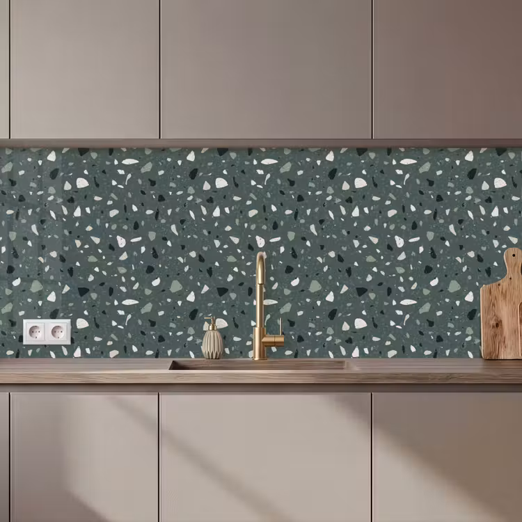 Terrazzo -  Patroon - Kleurrijk - Groen keuken achterwand 2 middel 871 zz_3dshopping