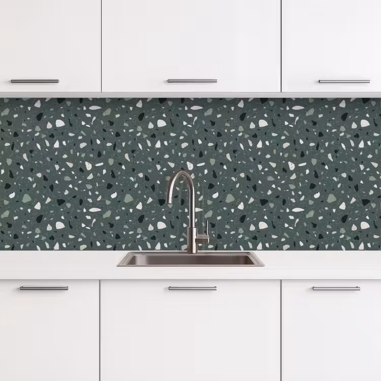 Terrazzo -  Patroon - Kleurrijk - Groen keuken achterwand 2 middel 871 -3d