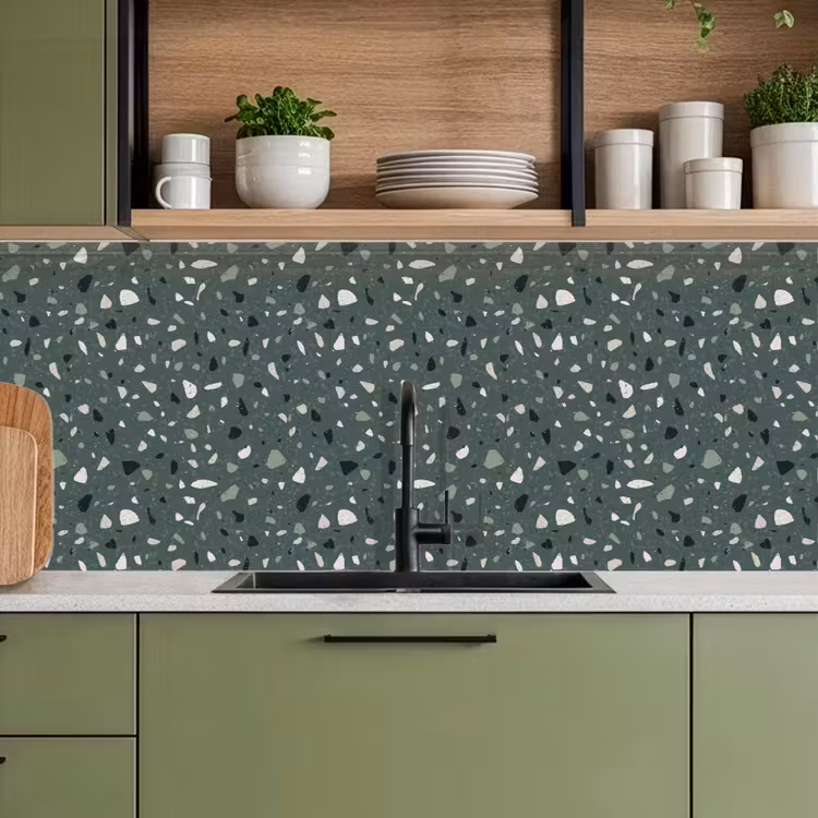 Terrazzo -  Patroon - Kleurrijk - Groen keuken achterwand 2 middel 871 -sfeer3