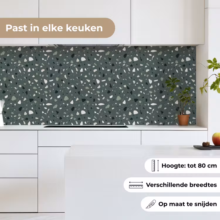 Terrazzo - Patroon - Kleurrijk - Groen keuken achterwand 2 middel 871 -sfeer4_NL