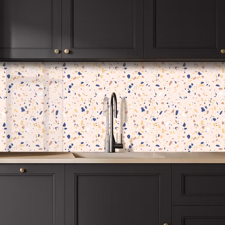Terrazzo - Patroon - Kleurrijk - Indigo keuken achterwand 2 middel 871 -sfeer1