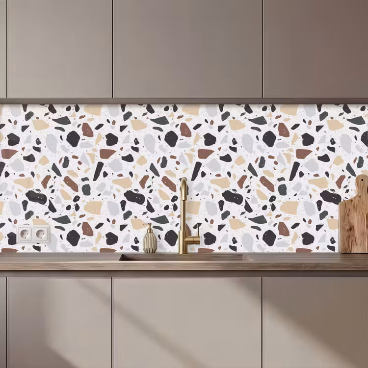 Terrazzo -  Patroon - Kleurrijk - Klei keuken achterwand 2 middel 871 zz_3dshopping