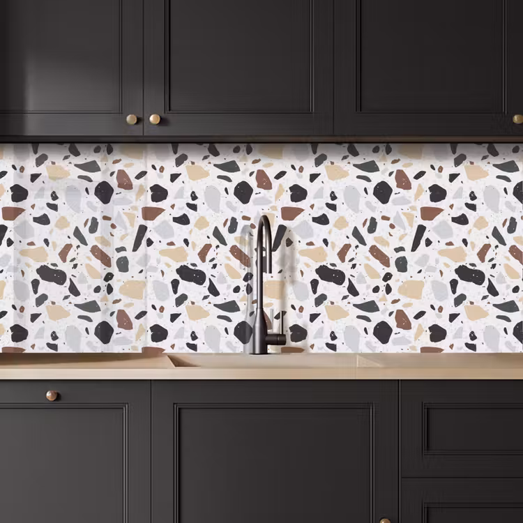 Terrazzo -  Patroon - Kleurrijk - Klei keuken achterwand 2 middel 871 -sfeer1