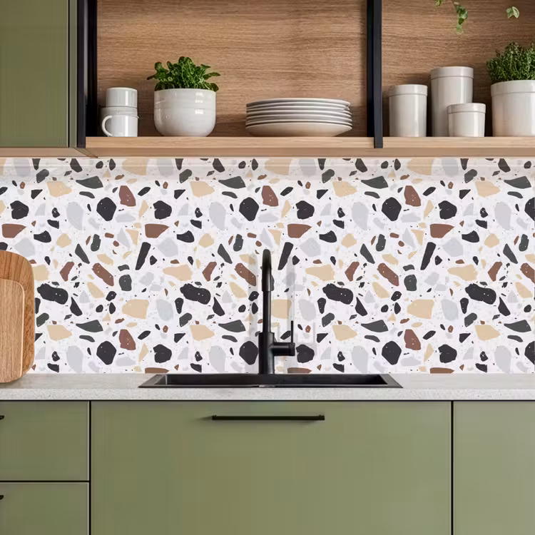 Terrazzo -  Patroon - Kleurrijk - Klei keuken achterwand 2 middel 871 -sfeer3