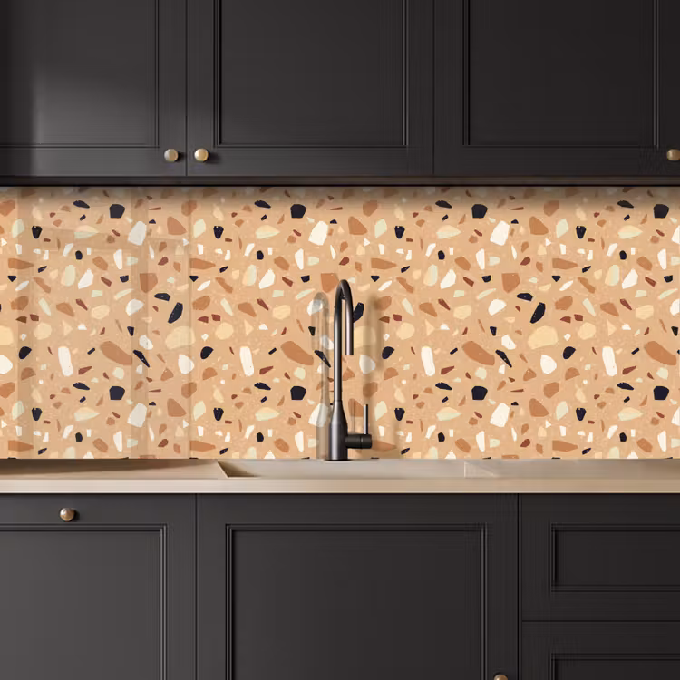 Terrazzo - Patroon - Kleurrijk - Oranje keuken achterwand 2 middel 871 -sfeer1