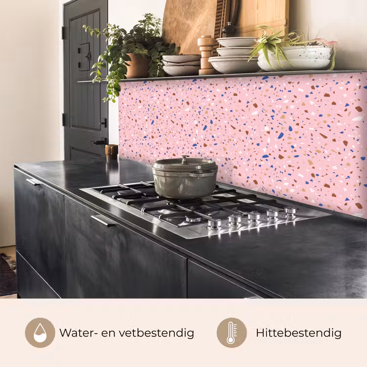 Terrazzo - Patroon - Kleurrijk - Roze keuken achterwand 2 middel 871 -usp_NL
