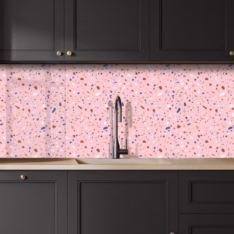 Terrazzo - Patroon - Kleurrijk - Roze keuken achterwand 2 middel 871 -sfeer1
