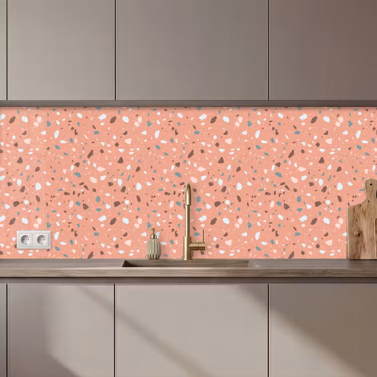 Terrazzo -  Patroon - Kleurrijk - Roze - Blauw keuken achterwand 2 middel 871 zz_3dshopping