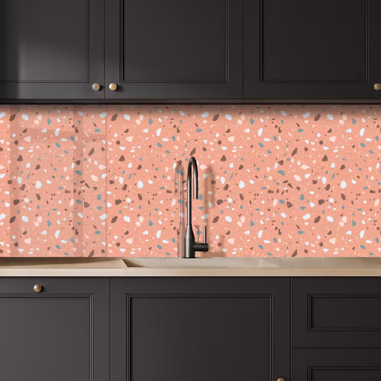 Terrazzo -  Patroon - Kleurrijk - Roze - Blauw keuken achterwand 2 middel 871 -sfeer1