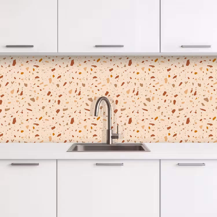 Terrazzo - Patroon - Kleurrijk - Steen keuken achterwand 2 middel 871 -3d