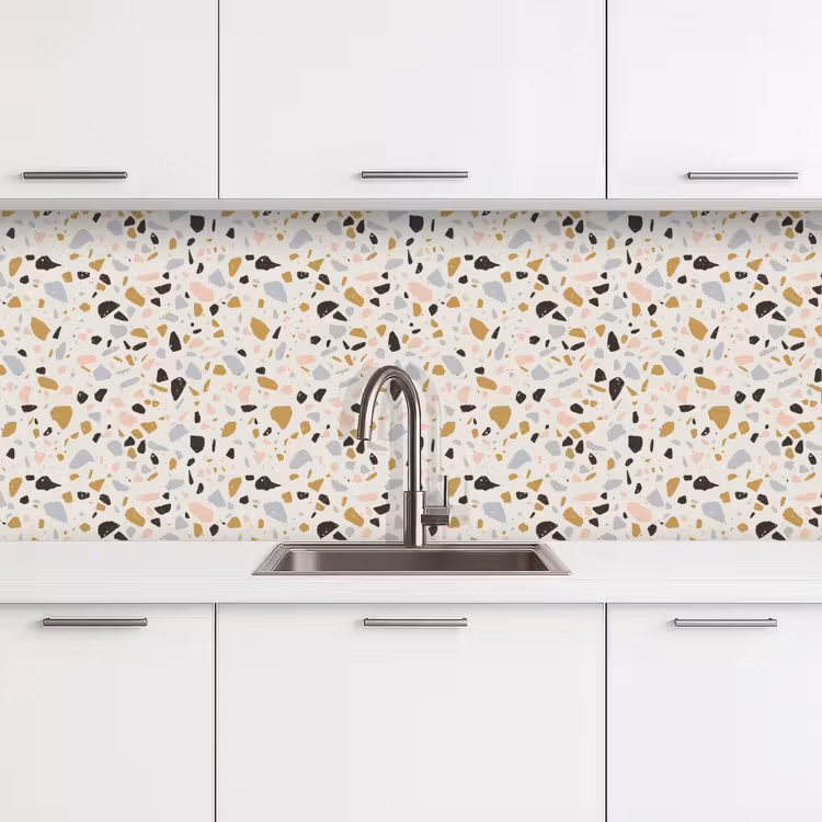 Terrazzo -  Patroon - Neutraal - Zacht - Multi keuken achterwand 2 middel 871 -3d