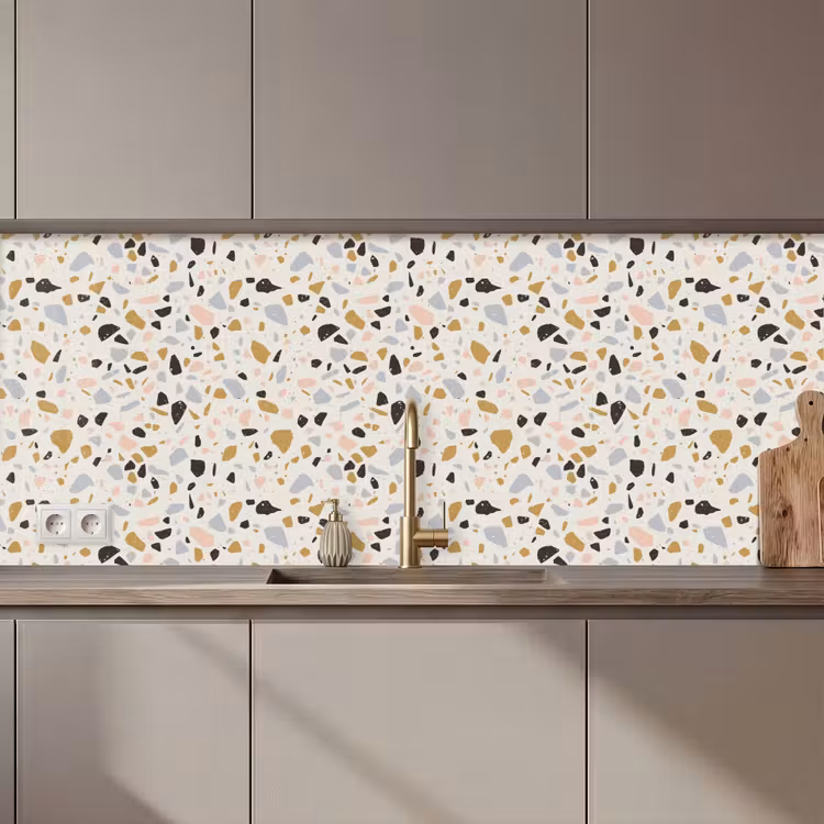 Terrazzo - Patroon - Neutraal - Zacht - Multi keuken achterwand 2 middel 871 zz_3dshopping