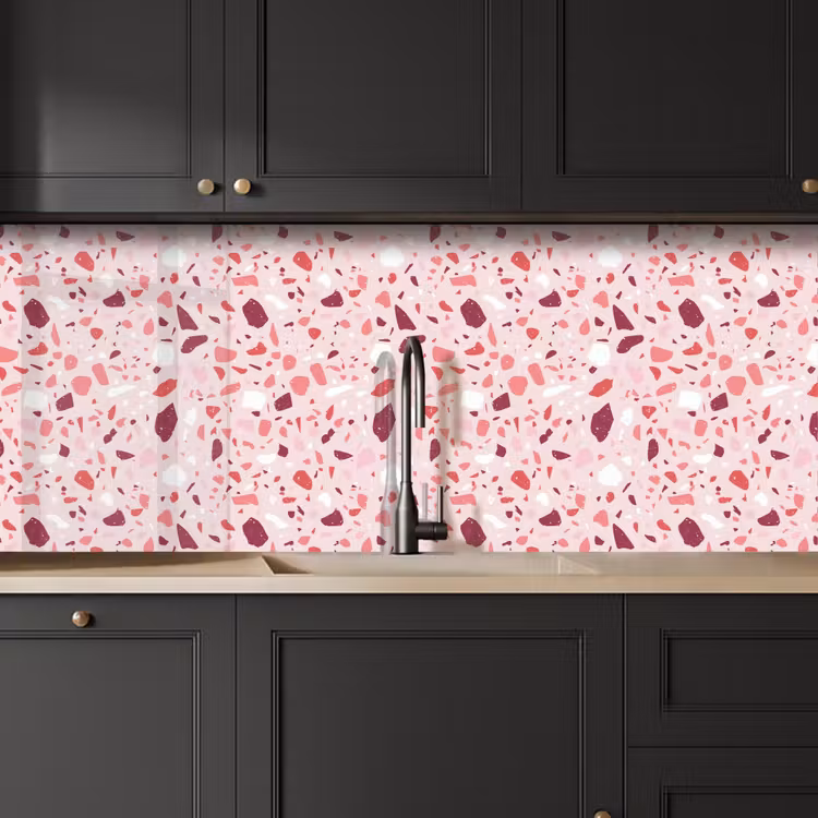 Terrazzo - Patroon - Roze keuken achterwand 2 middel 871 -sfeer1