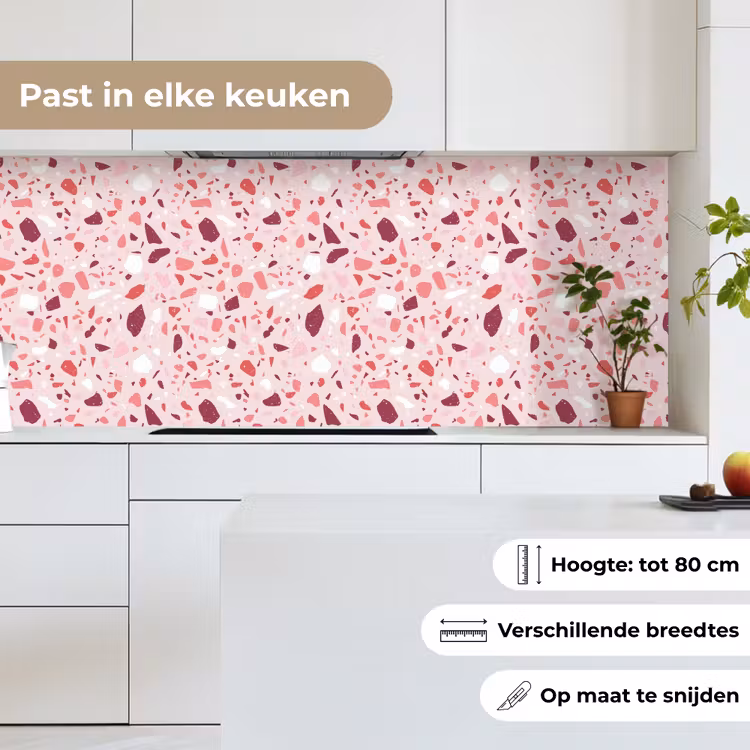 Terrazzo - Patroon - Roze keuken achterwand 2 middel 871 -sfeer4_NL