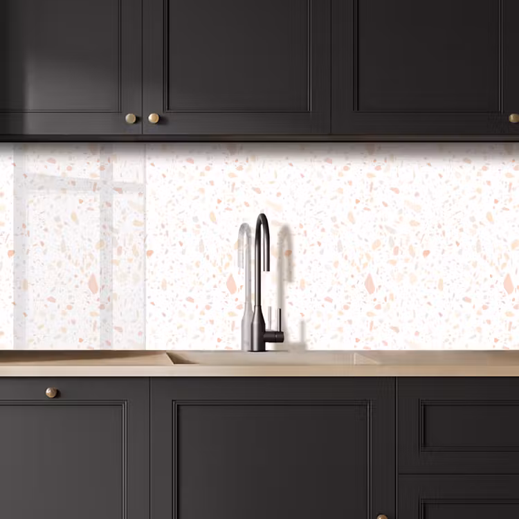 Terrazzo - Patroon - Wit - Perzik keuken achterwand 2 middel 871 -sfeer1