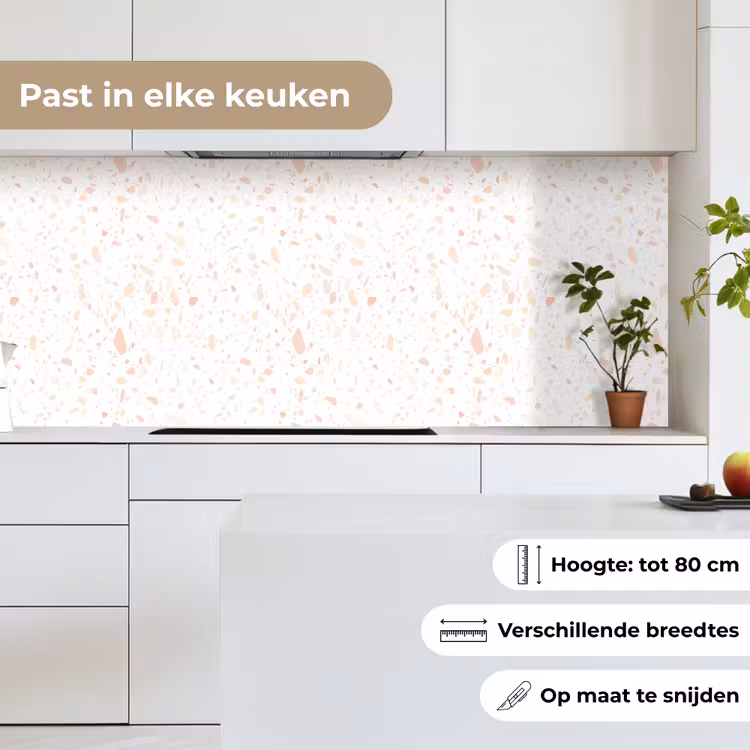 Terrazzo - Patroon - Wit - Perzik keuken achterwand 2 middel 871 -sfeer4_NL